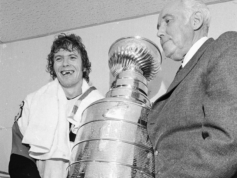 Bobby Clarke and Clarence Campbell