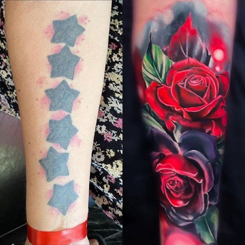 Can you cover up a red ink tattoo with black? I went to get a