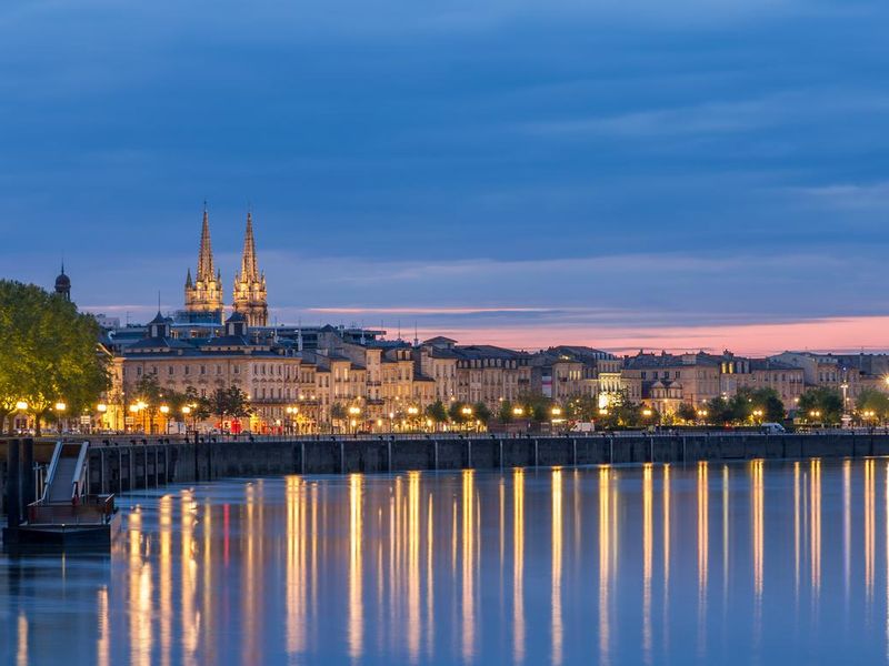 Bordeaux in the evening in France