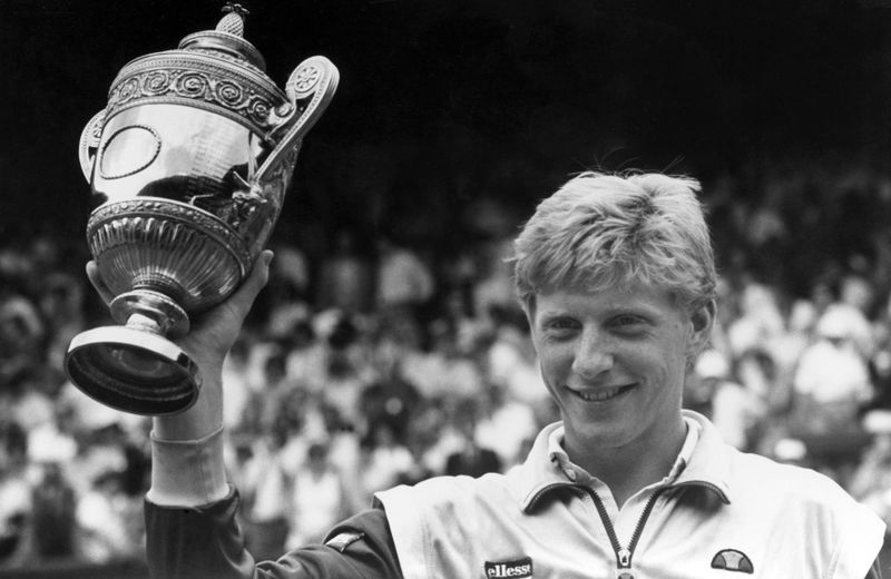 Boris Becker at Wimbledon in 1986