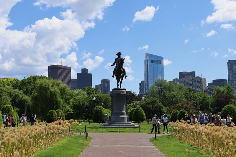 Boston Common view of statue