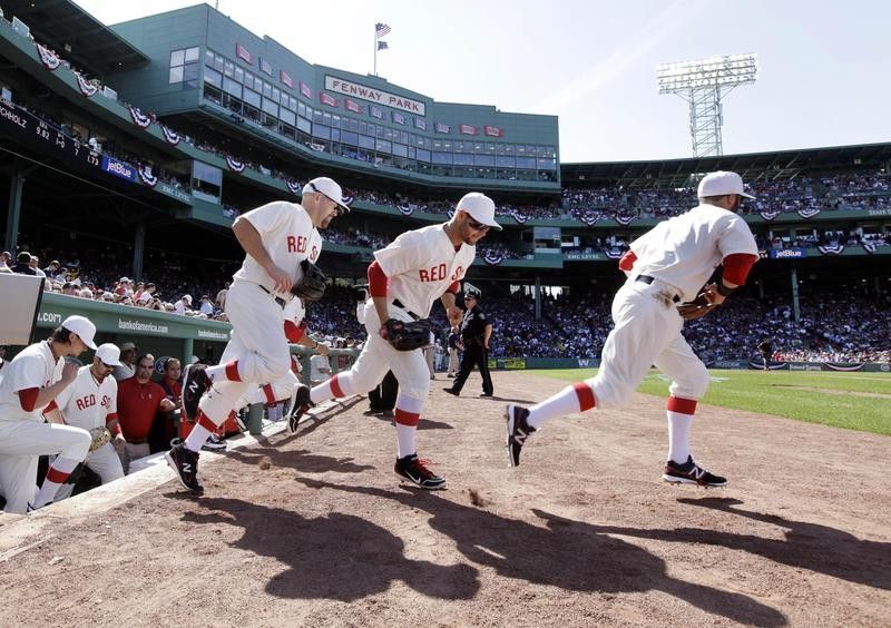 Boston Red Sox in throwback uniforms
