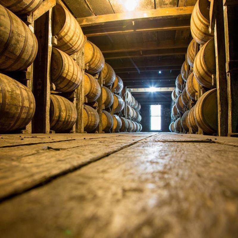 Bourbon Barrels or Casks in an aging cellar