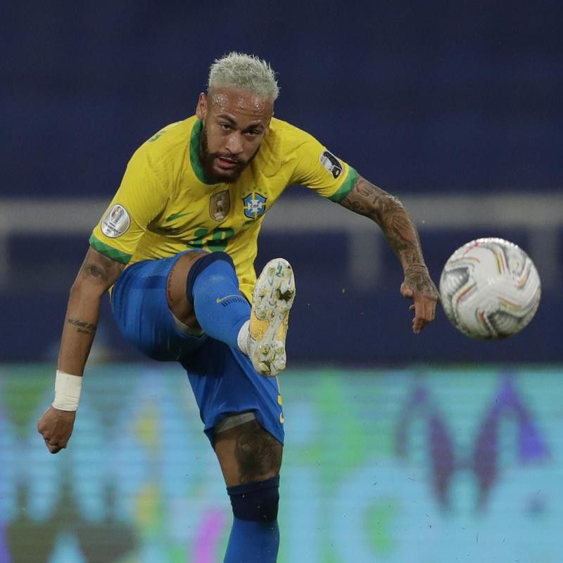 Brazil's Neymar takes a shot