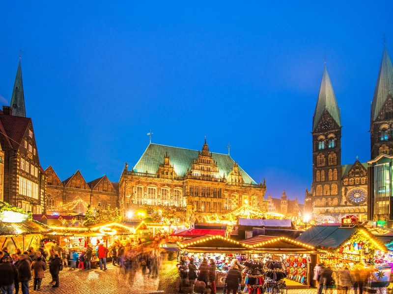 Bremen square market in the winter