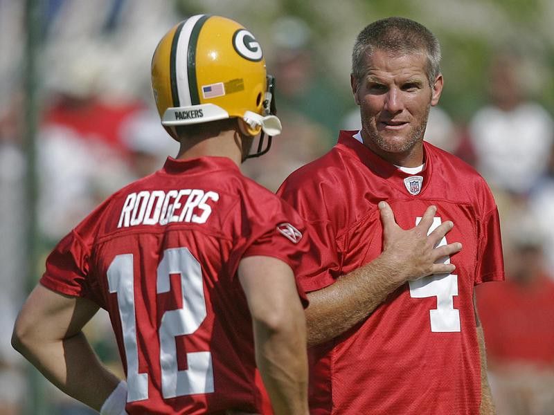 Brett Favre and Aaron Rodgers
