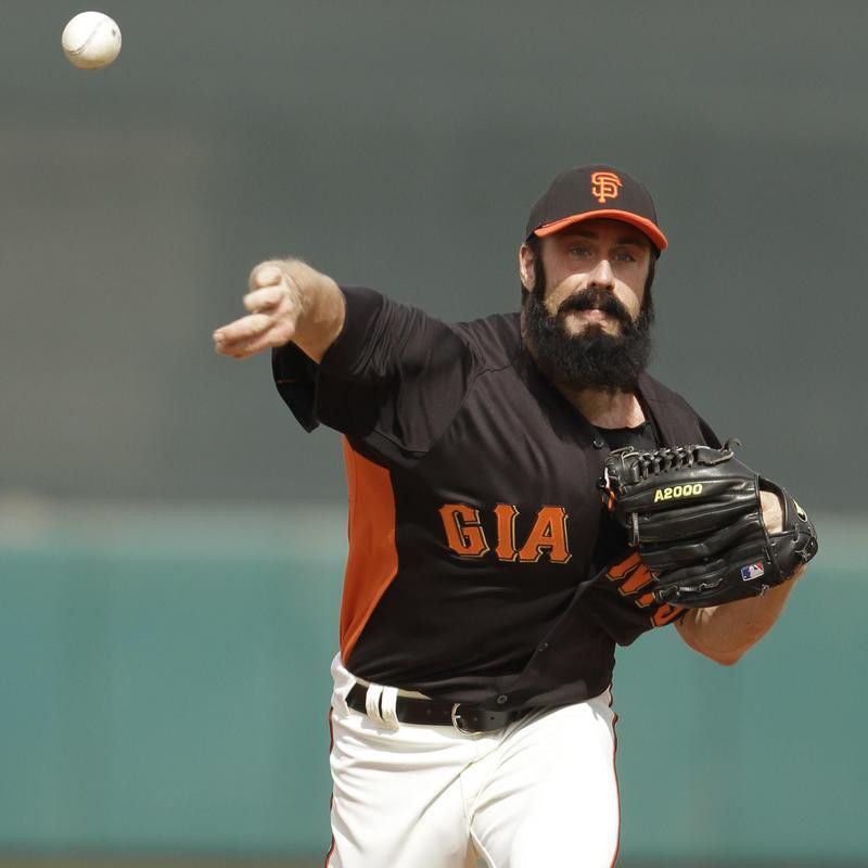 Brian Wilson pitching in Spring training game