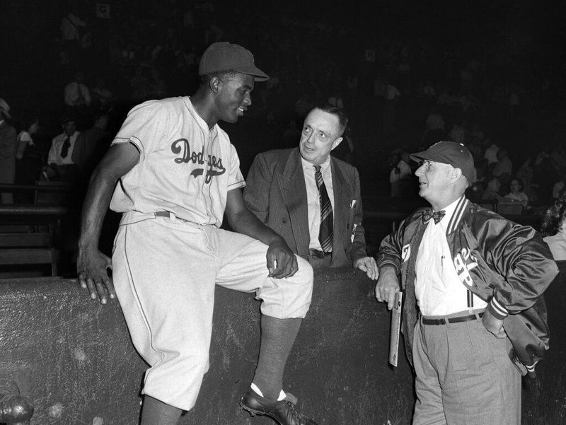 Brooklyn Dodgers legend Jackie Robinson in 1947