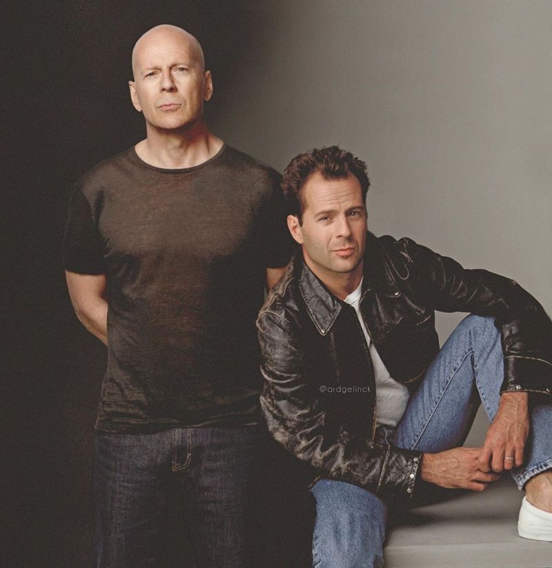 Bruce Willis old and young