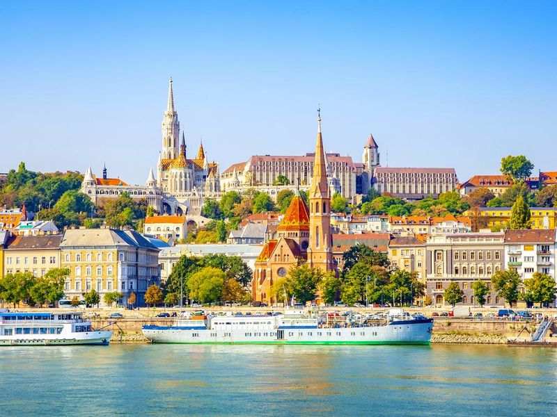 Budapest city skyline and Danube river photo, Hungary
