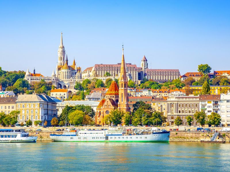 Budapest skyline and Danube River in Hungary