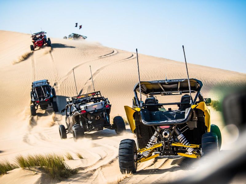 Buggy car on the sand dunes in Doha