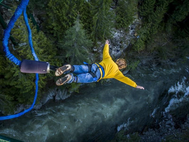 Bungee jumping extreme outdoor activity