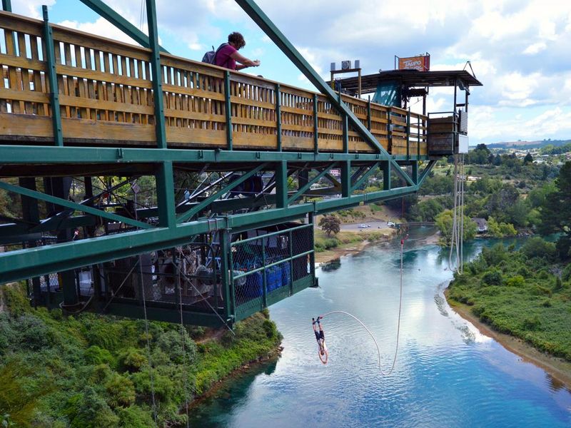 Bungy jump in Taupo New Zealand