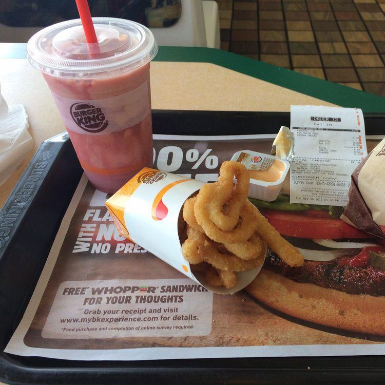 Burger King meal with milkshake