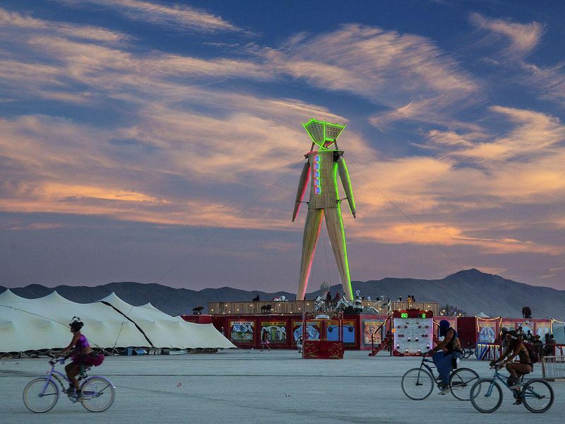 Burning Man at sunset