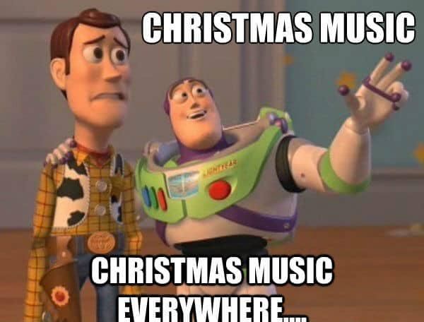 Buzz and Woody Christmas music meme