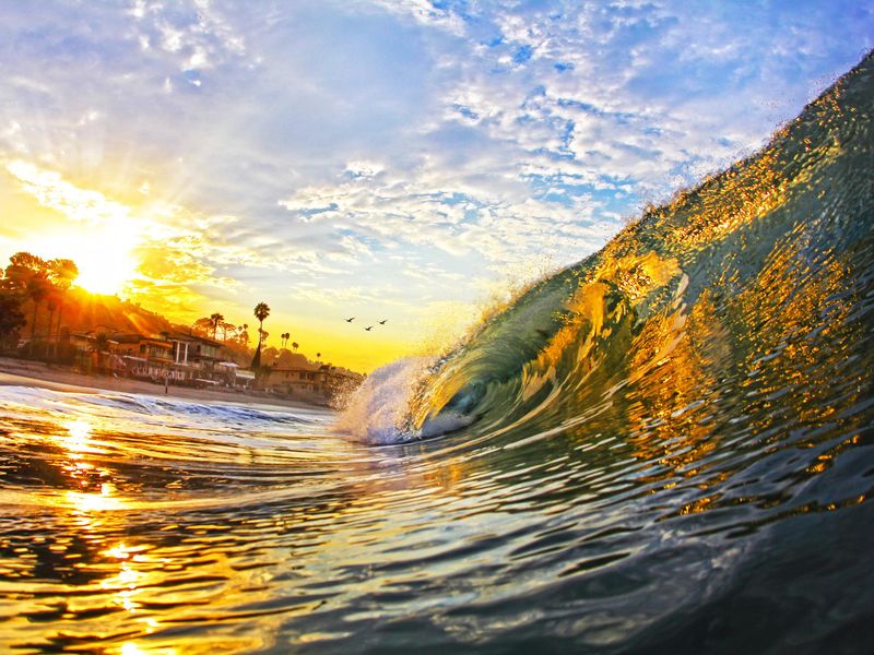 California crashing wave Southern California