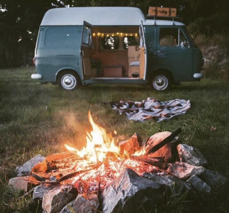 Campfire by the van