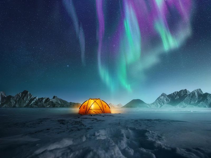 Camping under the northern lights