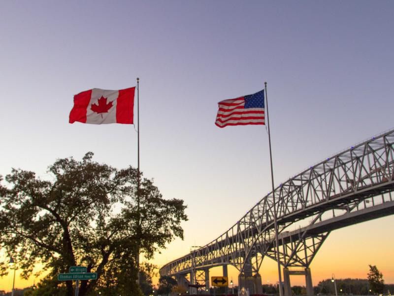 Canada United States flags