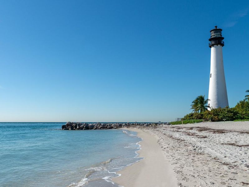 Cape Florida lighthouse on the beach