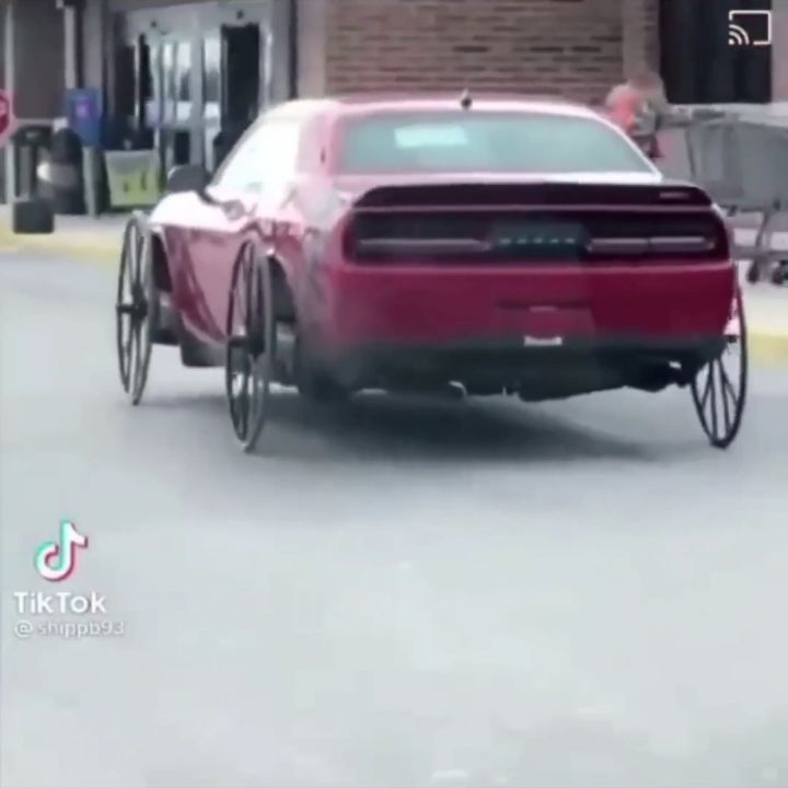 Car with strange wheels