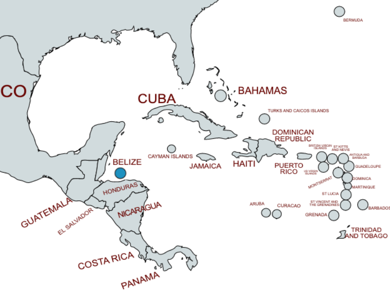 Caribbean Countries: Roatan map