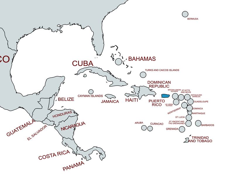 Caribbean Islands: Puerto Rico map