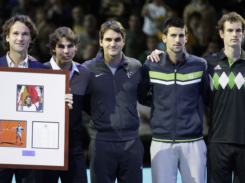 Carlos Moya, Rafael Nadal, Roger Federer, Novak Djokovic, Andy Murray