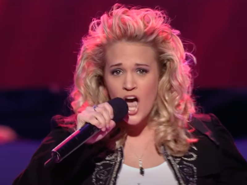 Carrie Underwood singing Alone on American Idol