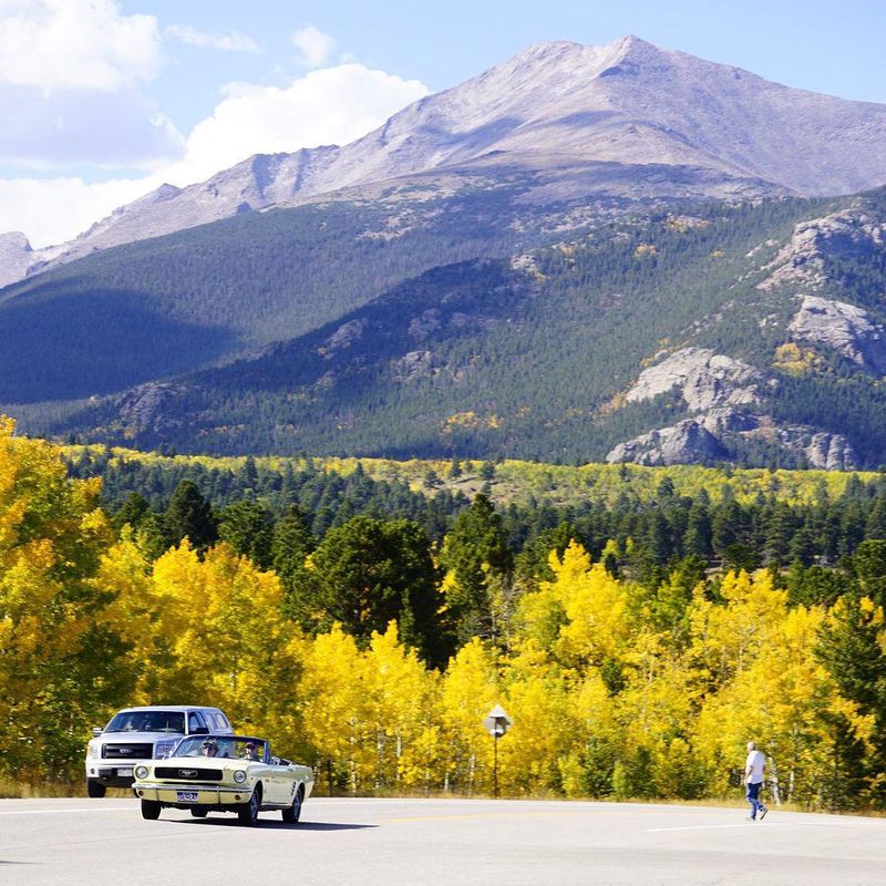 Cars stopped at Peak to Peak Scenic Byway
