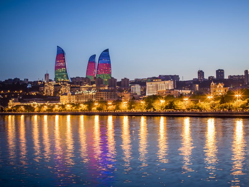 Caspian Sea in Baku, Azerbaijan