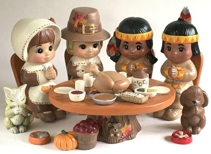 Ceramic Hand-Painted First Thanksgiving Set