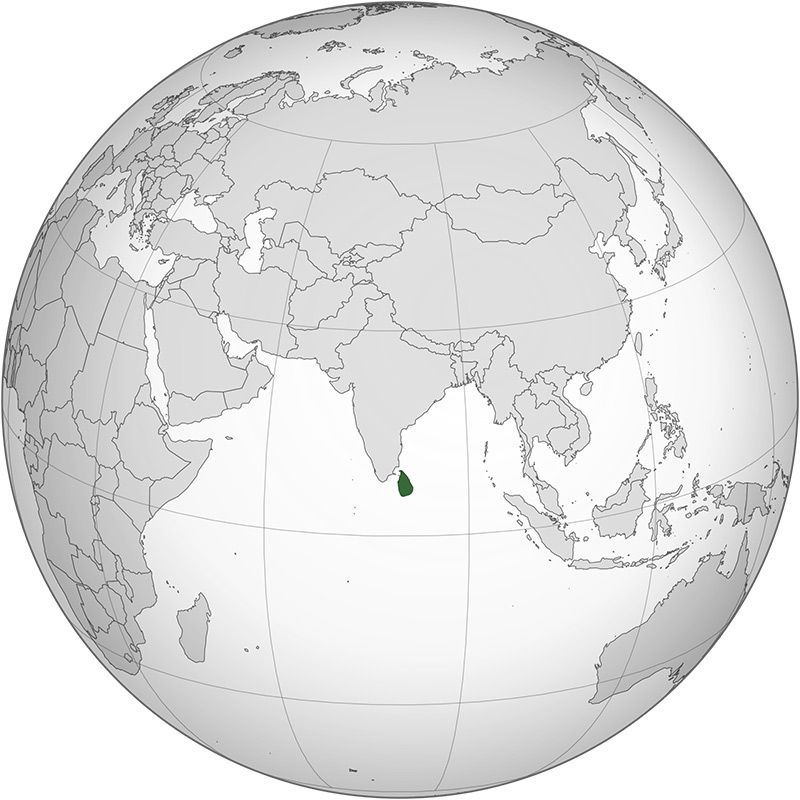 Ceylon on a map