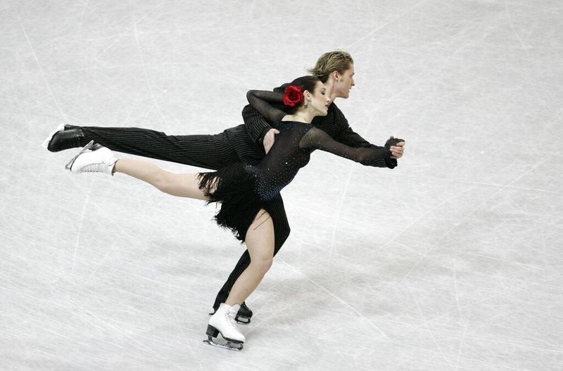 Charlie While with Meryl Davis during a dance routine