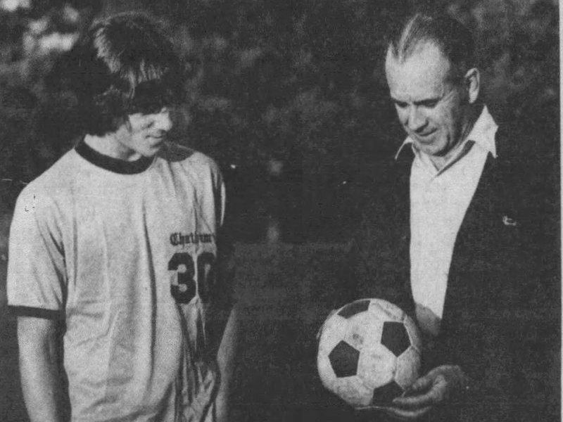 Chatham Boro head coach Otto Haas and Randy Lowe in 1978