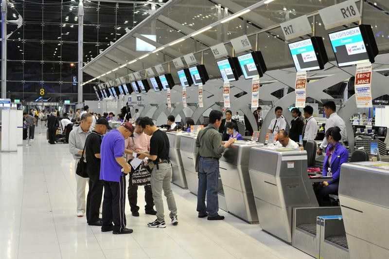 Check-in counters at Bangkok International Airport