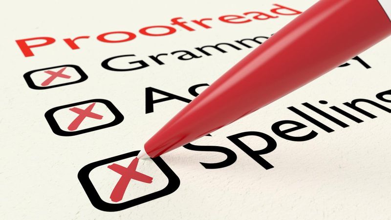 Checklist of proofreading characteristics