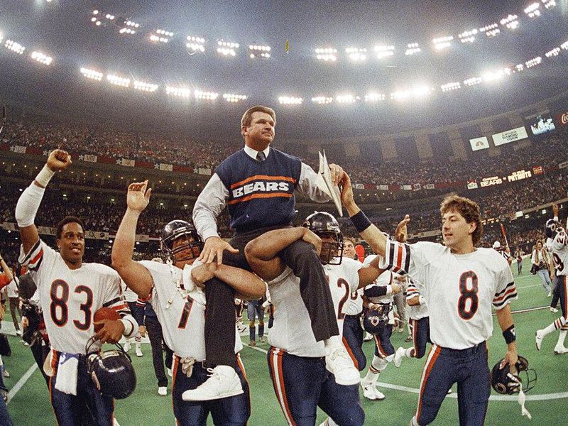Chicago Bears head coach Mike Ditka after Super Bowl XX