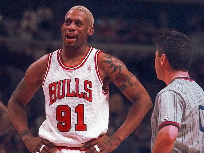 Chicago Bulls forward Dennis Rodman
