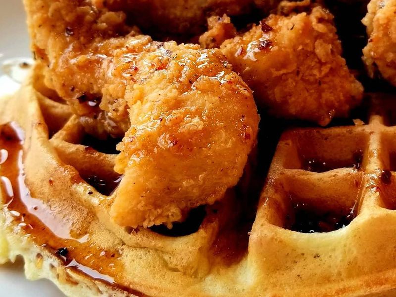 Chicken and waffles at Another Broken Egg Cafe