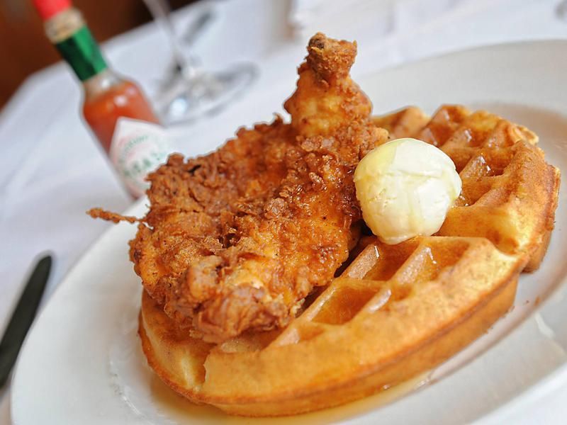 Chicken and waffles at South City Kitchen Midtown