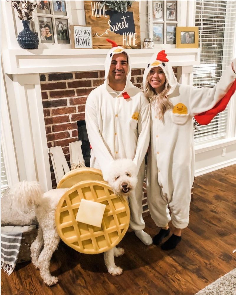 Chicken and waffles dog and human costume idea