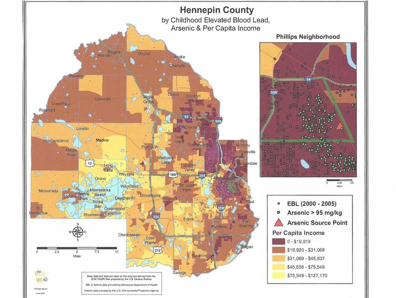 Childhood health in Hennepin County map