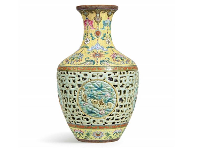 Chinese Yamanaka Reticulated Vase