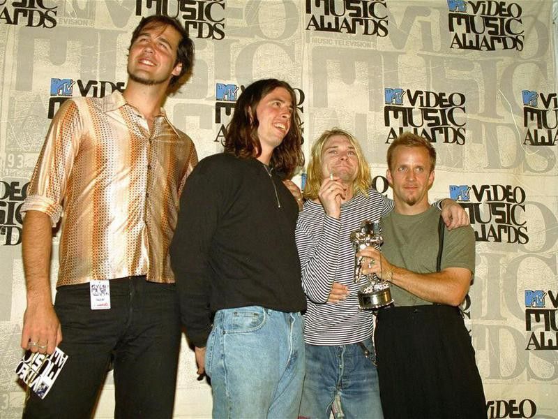Chris Novoselic, Dave Grohl, Kurt Cobain of Nirvana