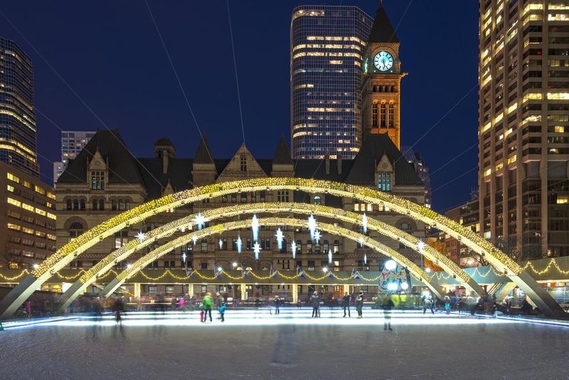 Christmas decorations at Nathan Phillip Square in Toronto