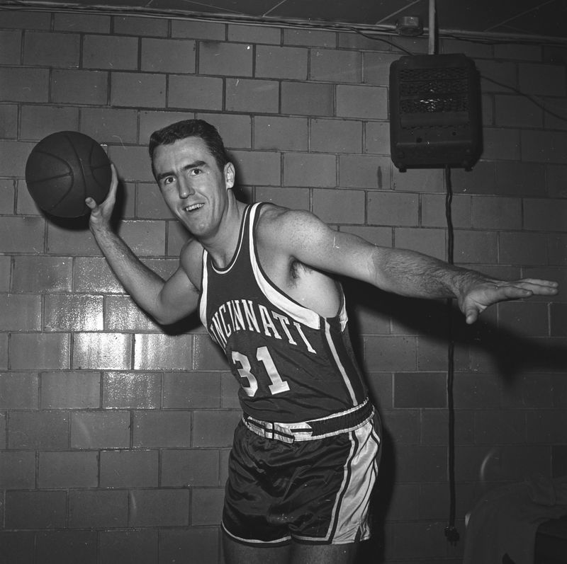 Cincinnati Royals basketball player Jack Twyman poses