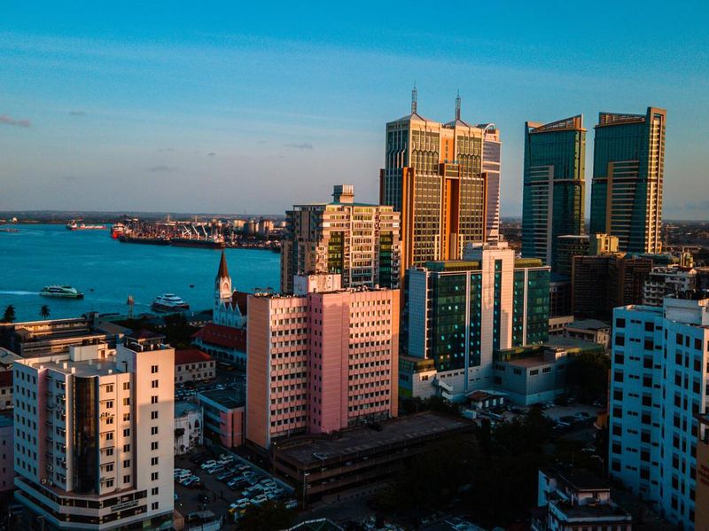 Cityscape of Dar es Salaam at sunset
